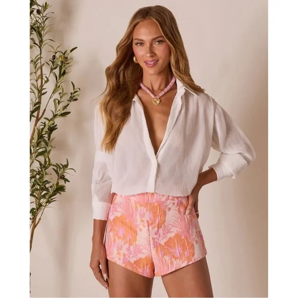 Pink/Gold Beaded Heart Necklace - Picture 3 of 5